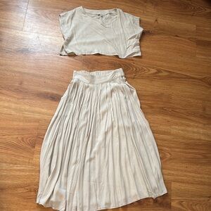 Elegant Cream Skirt Set